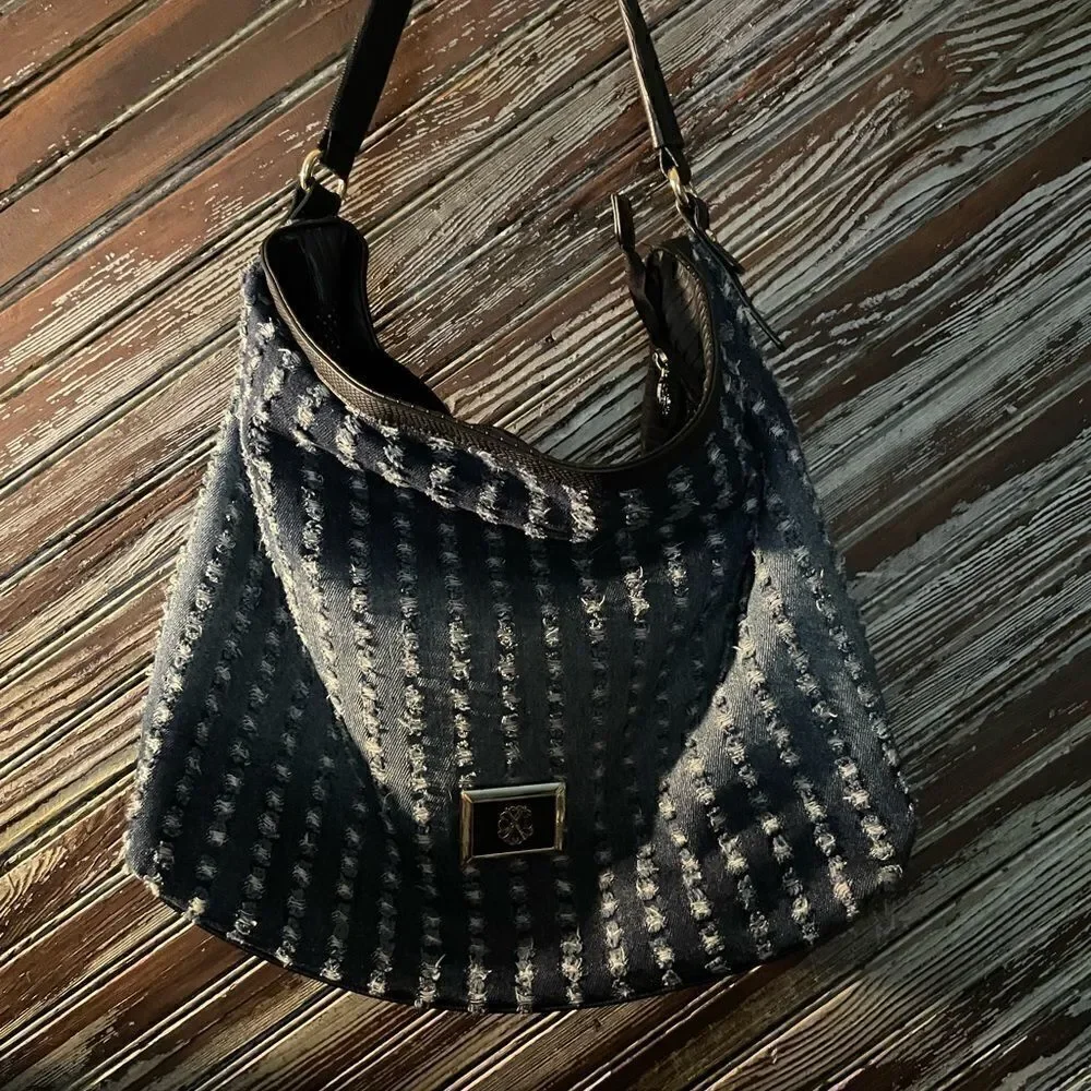 Christian Lacroix Lourmarin denim hobo purse